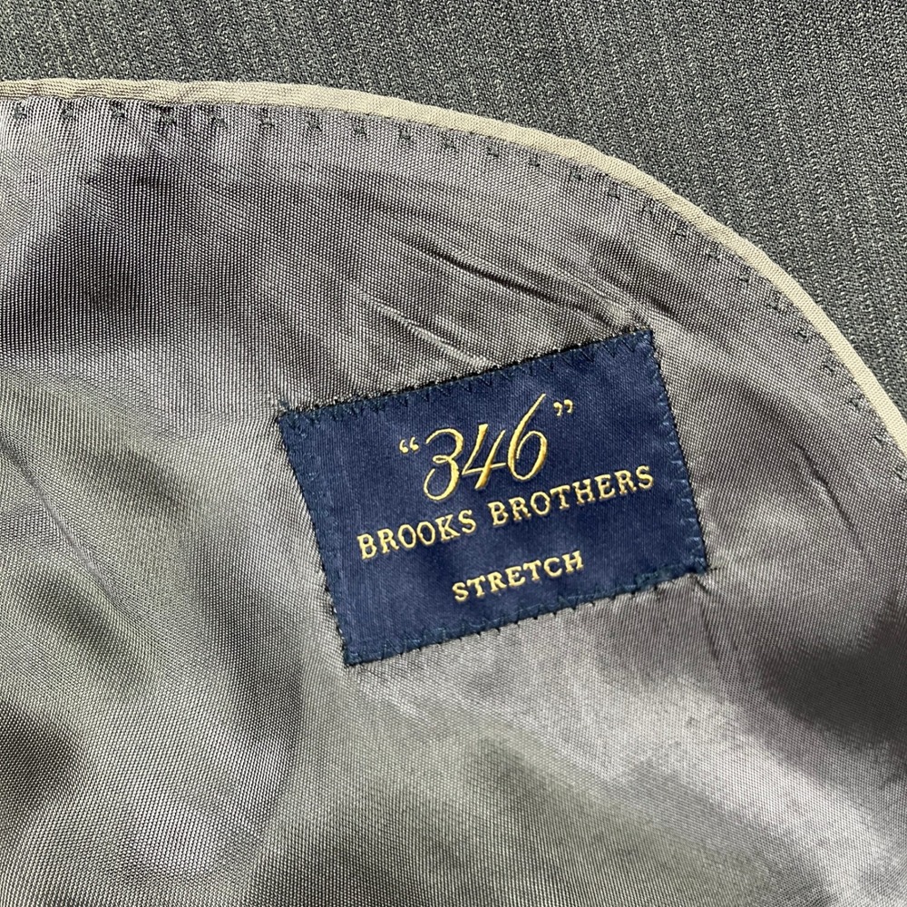 Brooks Brothers 346 Strech Wool Suit‎ Men's 42L 38x30 Gray Pinstripe 3-Button - Picture 11 of 16